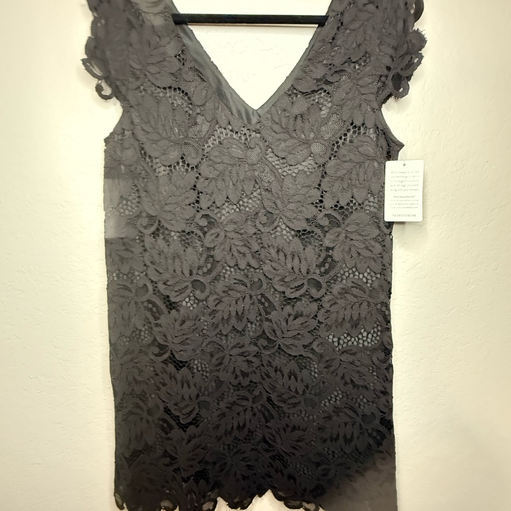 BB Dakota Charcoal Lace Dress
